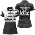 Custom American Flag We're Here For The Foursome Golf Women Polo Shirt S-5XL