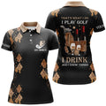 Custom Black Leopard Funny Golf And Wine Shirt Women Polo Shirt S-5XL