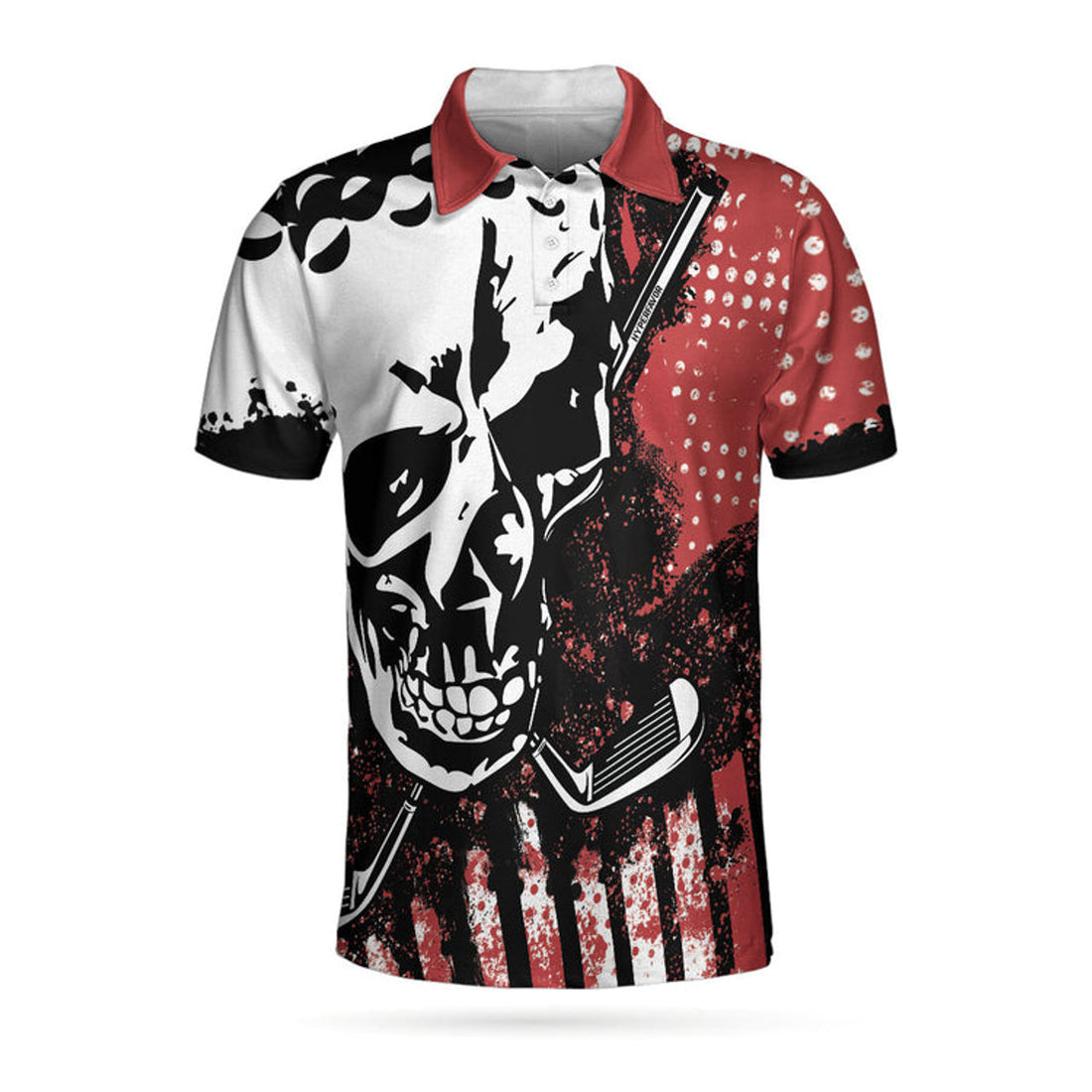 Blade Men's Golf Red Skull Short Sleeve Polo Shirt Men's Polo Shirt S-5XL