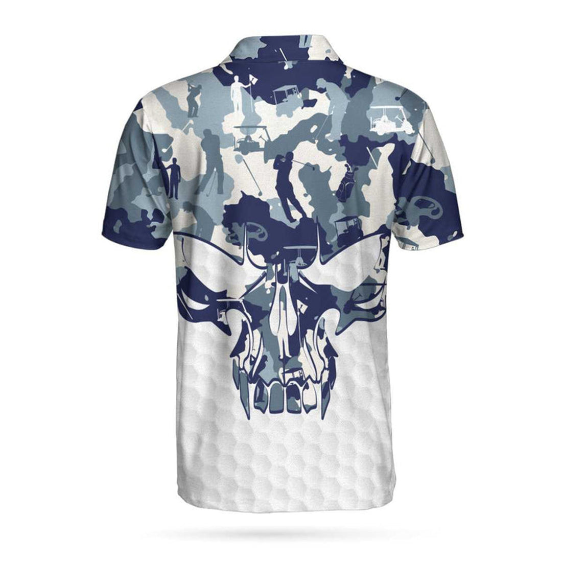Blue White Camouflage Skull Golf Polo Shirt Men's Polo Shirt S-5XL