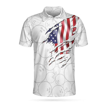 Bowling American Flag White Polo Best Shirt for Men Men's Polo Shirt S-5XL