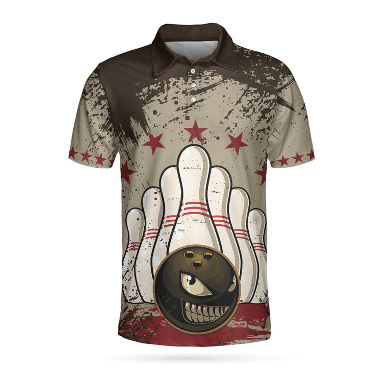 Vintage Bowling Ball Background Short Sleeve Men's Polo Shirt S-5XL
