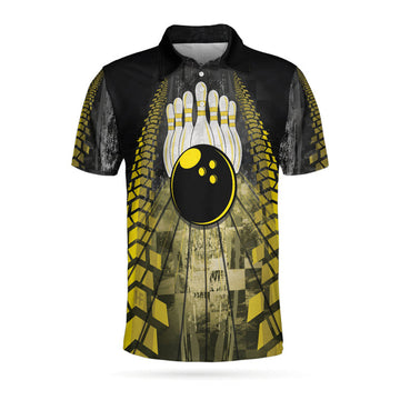 Black And Yellow Bowling Bull Short Sleeve Best Bowling Men's Polo Shirt S-5XL