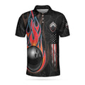 Bowling In Fire And American Flag Short Sleeve Coolspod Men's Polo Shirt S-5XL