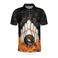 Bowling Skull Monster Ball Skull Star Fire Men's Polo Shirt S-5XL