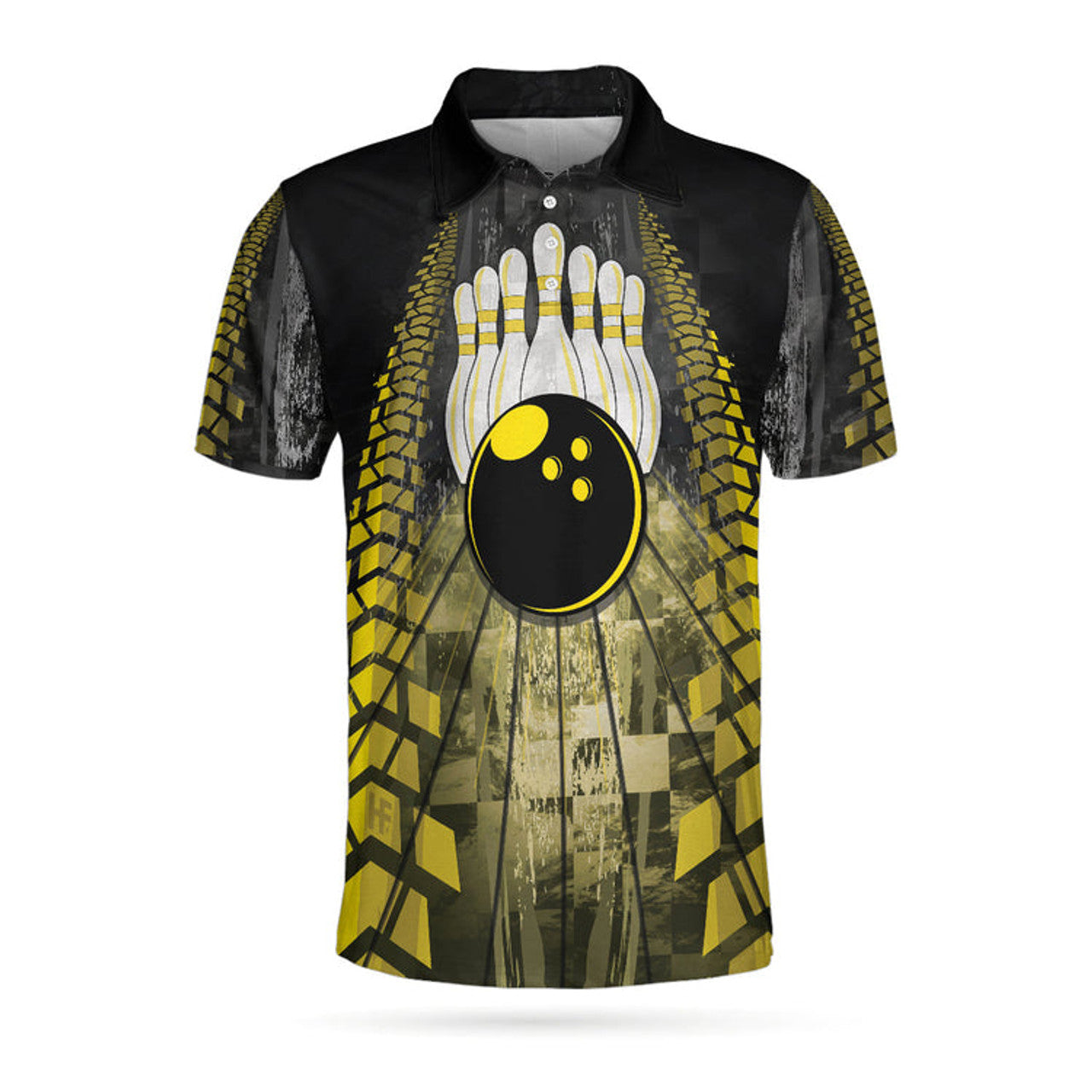 Clean Sweep Bowling Bull Checker Pattern Short Sleeve Men's Polo Shirt S-5XL