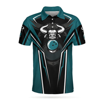 Clean Sweep Bowling Bull Short Sleeve Bowling Shirt Men's Polo Shirt S-5XL