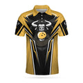 Clean Sweep Yellow Bull Bowling Short Sleeve Digital Polo Men's Polo Shirt S-5XL