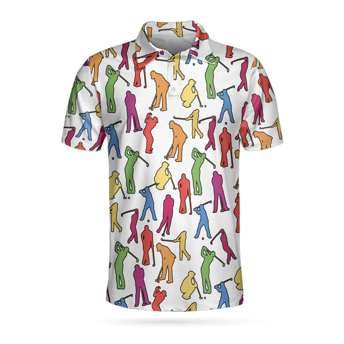Best Golf Shirt for Men White Silhouette Men's Polo Shirt S-5XL