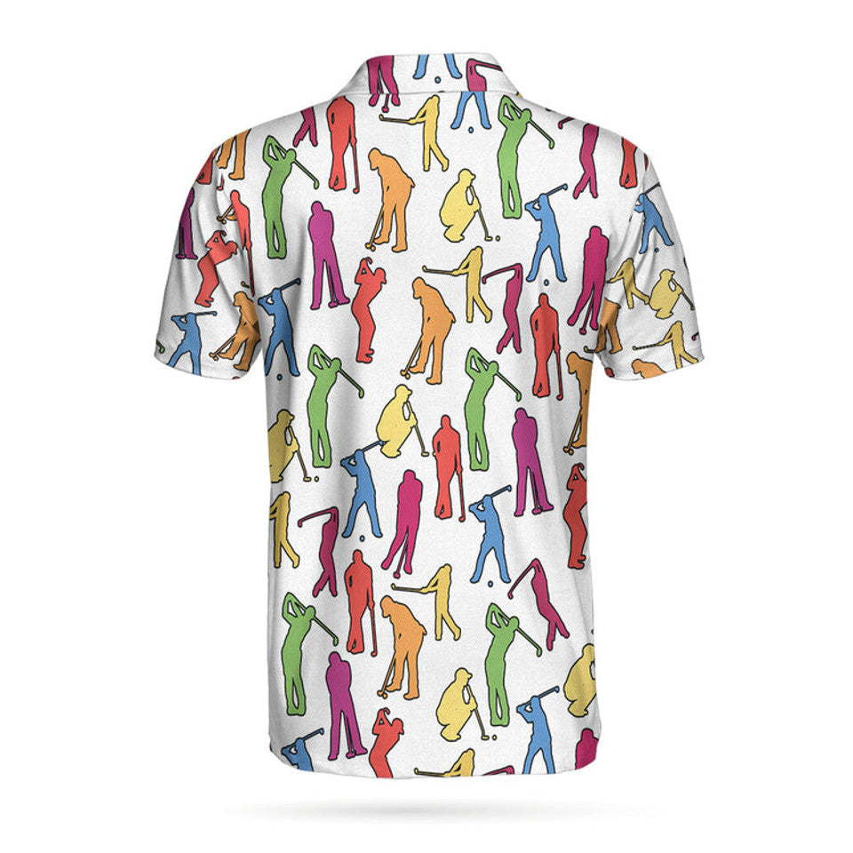 Best Golf Shirt for Men White Silhouette Men's Polo Shirt S-5XL