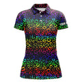 Custom Rainbow Leopard Golf Shirt For Golf Lovers Women's Polo Shirts S-5XL