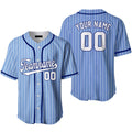 Custom Blue White Pinstripe Baseball Jersey S-5XL