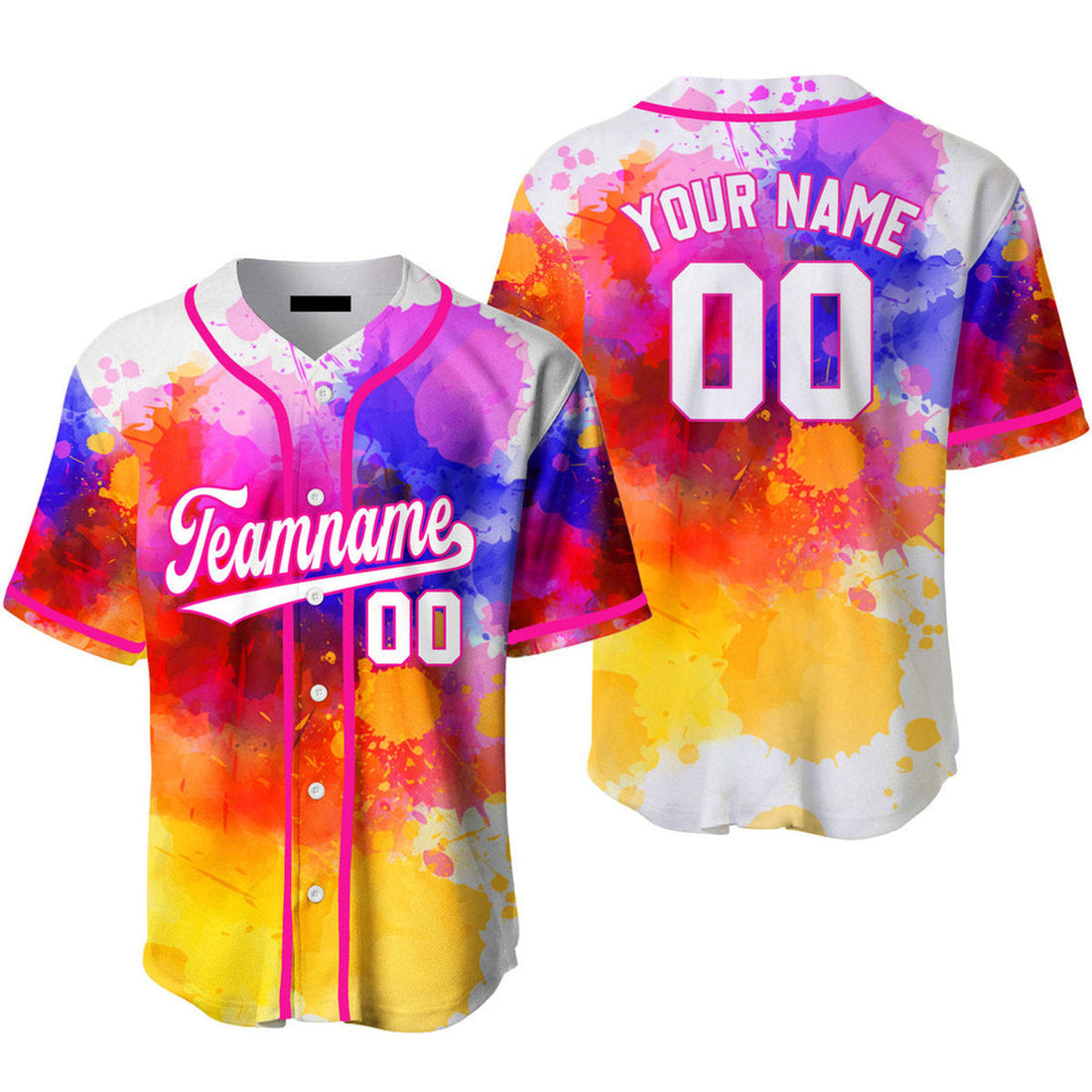 Custom Colorful Tie Dye Baseball Jerseys for Men & Women Baseball Jersey S-5XL
