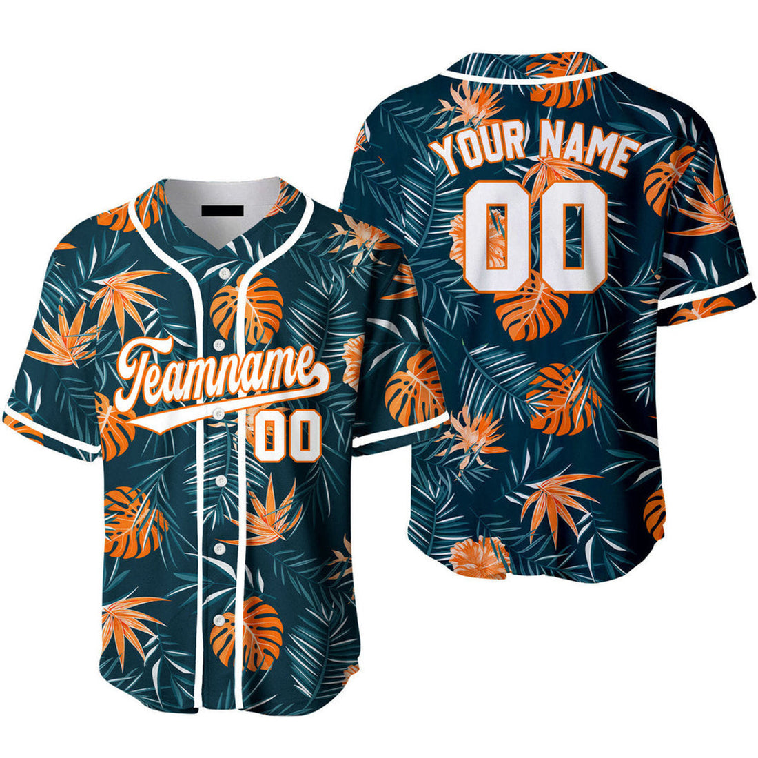 Custom Jungle Palm Tropical Pattern Baseball Jerseys for Baseball Jersey S-5XL