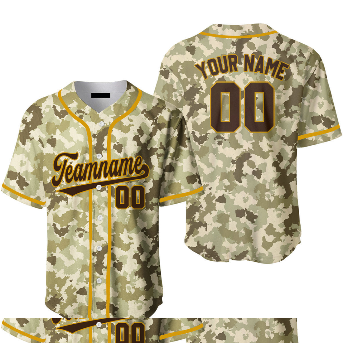 Custom Light Brown Camouflage Baseball Jersey for Baseball Jersey S-5XL