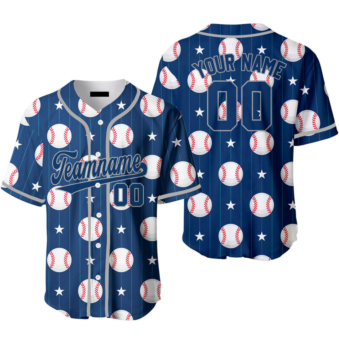Custom Pinstriped Baseball Jersey b6 S-5XL