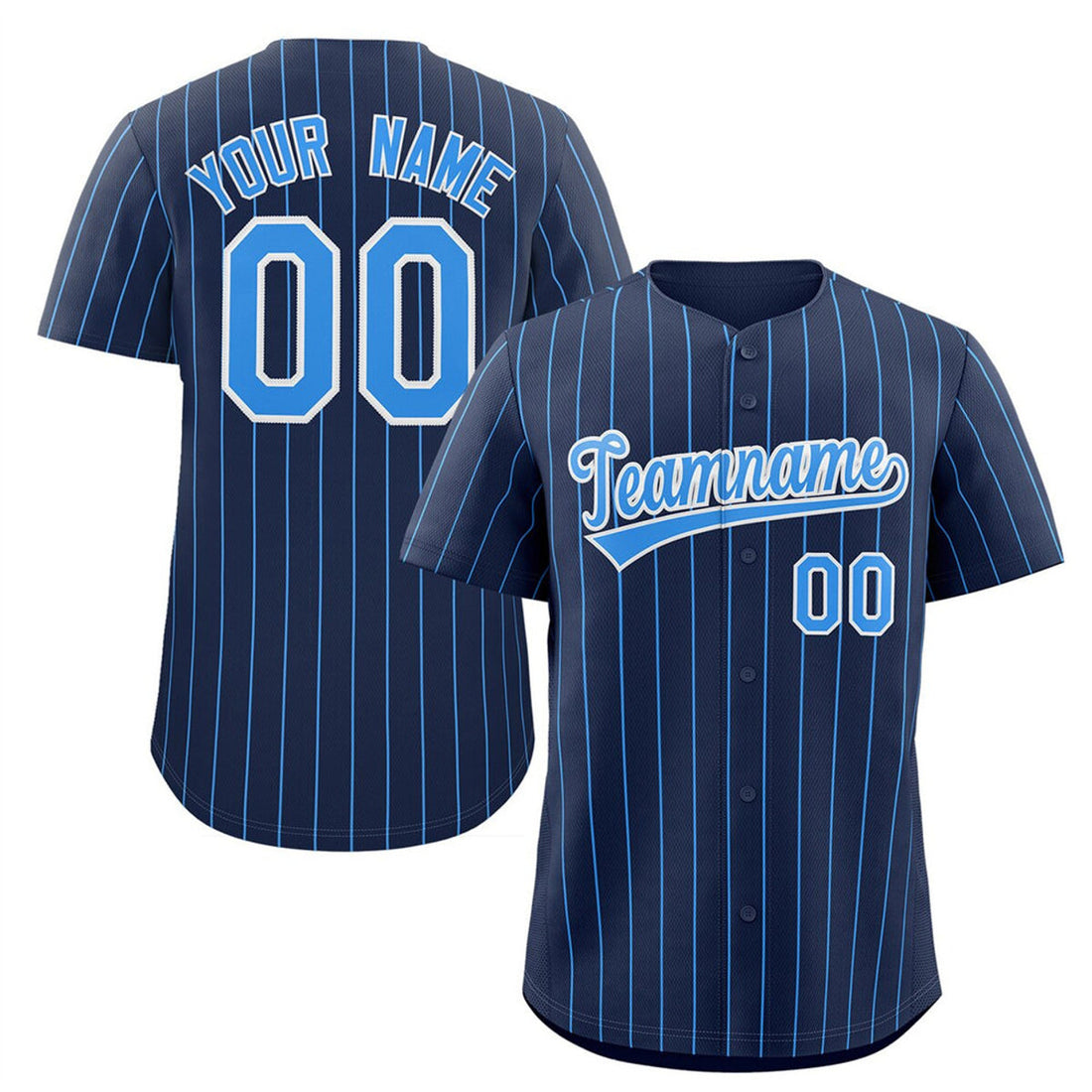 Custom Pinstripe Baseball Jersey Button Down Shirt Unisex Baseball Jersey S-5XL