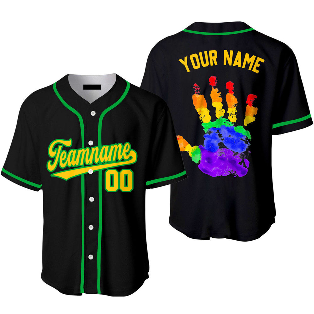 Custom Black Pride Hand LGBT Baseball Jersey Gift Baseball Jersey b2 S-5XL
