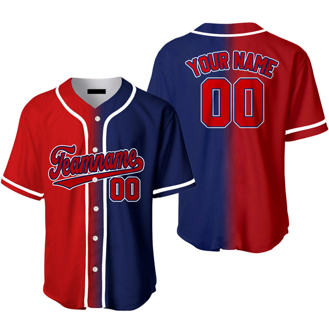 Custom Red Text Navy Crimson Fade Baseball Jerseys For Baseball Jersey S-5XL