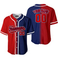 Custom Red Text Navy Crimson Fade Baseball Jerseys For Baseball Jersey S-5XL