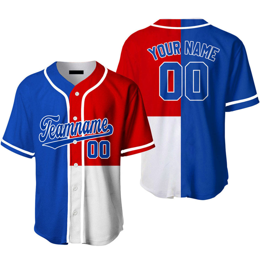 Custom Royal Red White Pattern Baseball Jersey for Baseball Jersey S-5XL