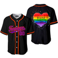 Custom World Pride Rainbow Heart Baseball Jerseys Baseball Jersey S-5XL