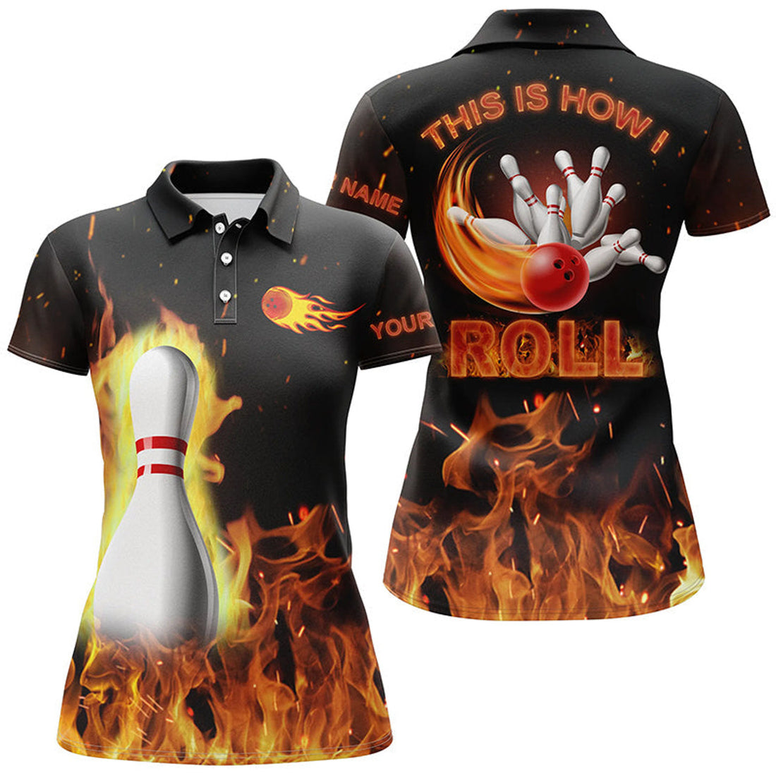 Custom Bowling For Black Flame This Is How I Roll Women's Polo Shirts S-5XL