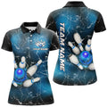 Custom Blue Bowling Team for Women Gift for Bowlers Women's Polo Shirts S-5XL