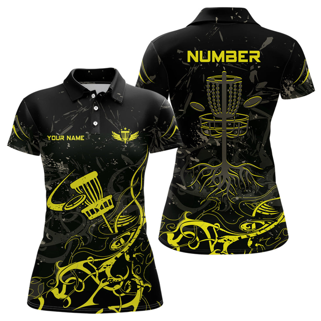 Custom Black Disc Golf Personalized Golf Gift Women's Polo Shirt S-5XL
