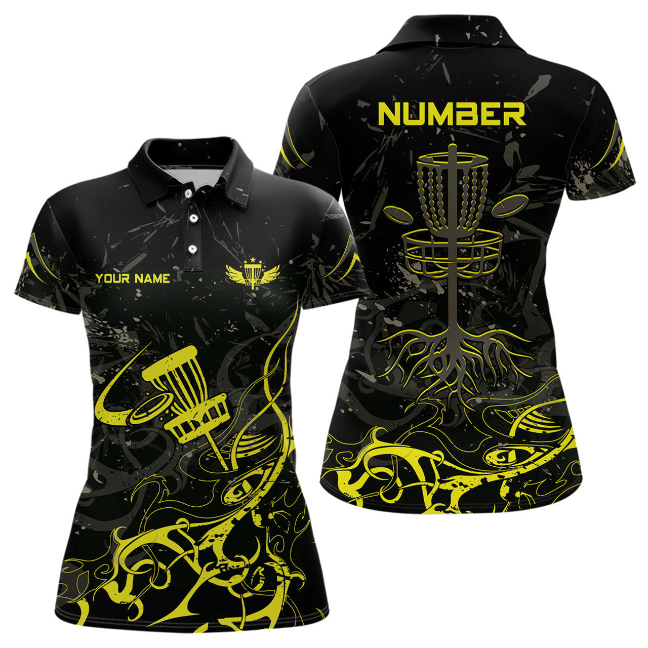 Custom Black Disc Golf Personalized Golf Gift Women's Polo Shirt S-5XL