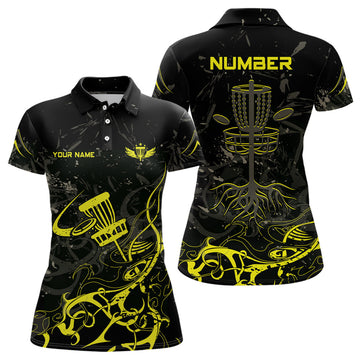 Custom Black Disc Golf Personalized Golf Gift Women's Polo Shirt S-5XL