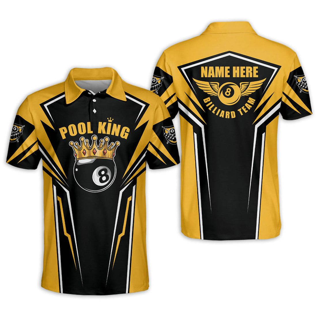 Personalized King Pool Billiard Shirt Billiards Team Men's Polo Shirt S-5XL