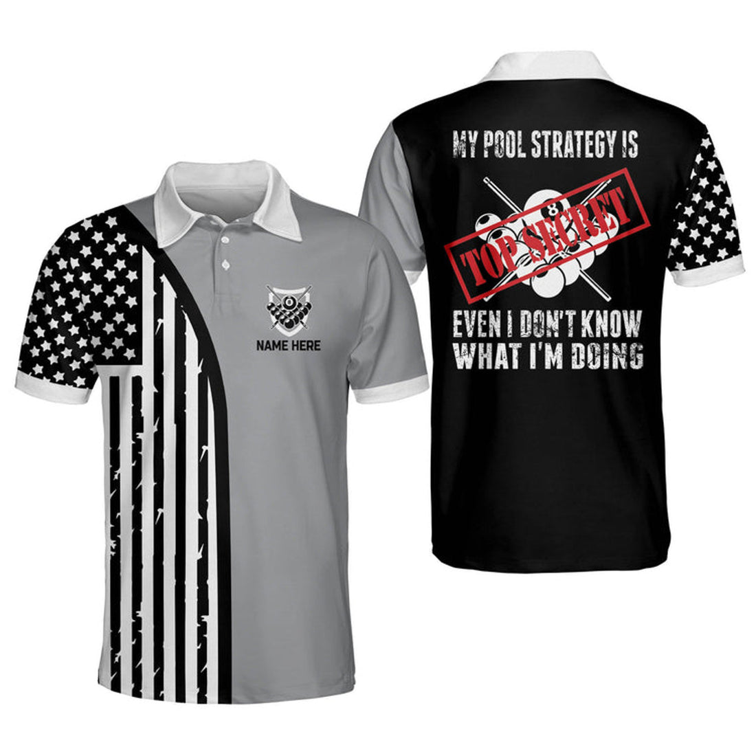 Personalized My Pool Strategy is Top Secret Gift for Men's Polo Shirt S-5XL