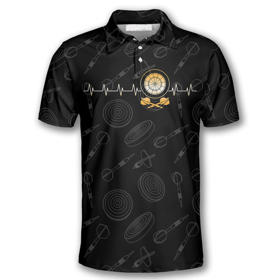 Darts Heart Beat and Board Arrow Darts Shirts for Men Men's Polo Shirt S-5XL