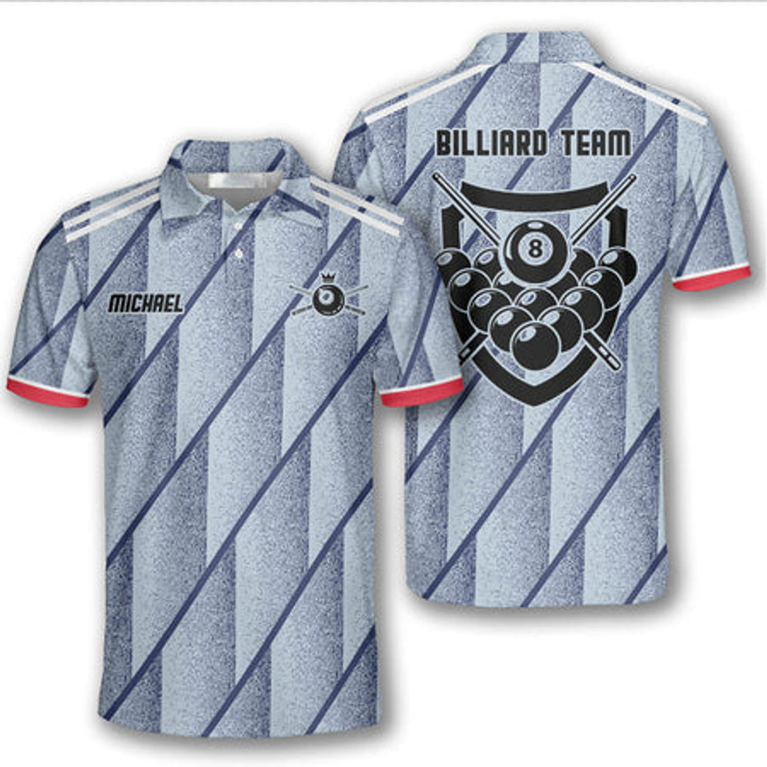 Custom Dust Silver for Men Custom Billiard Ball Team Men's Polo Shirt S-5XL