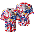 Eagle American Flag 4th of July Baseball Jersey Gift Baseball Jersey b7 S-5XL