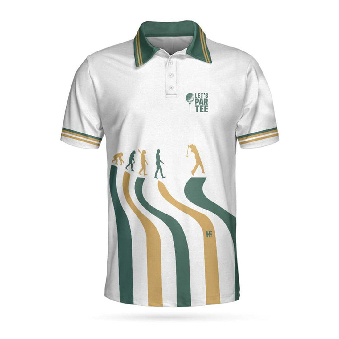 Evolution Of The Golf Let's Par Tee White Short Sleeve Men's Polo Shirt S-5XL