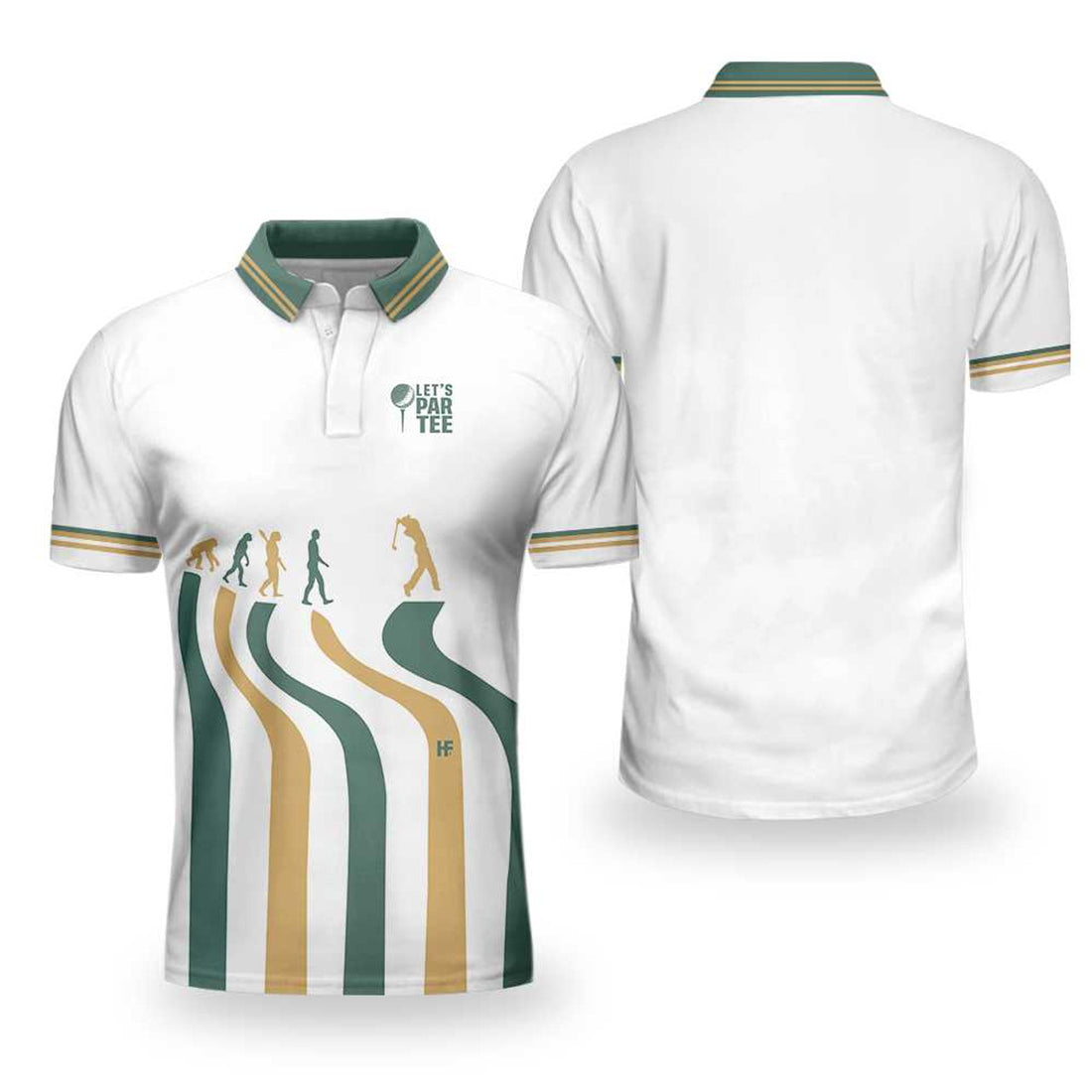 Evolution Of The Golf Let's Par Tee White Short Sleeve Men's Polo Shirt S-5XL