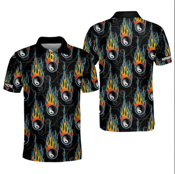 Custom Funny 8 Ball Pool Billiard Uniform Men's Polo Shirt S-5XL