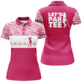 Custom Funny Let's Par Tee Golf Heartbeat Custom Name Women's Polo Shirts S-5XL