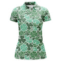 Custom Funny Clover Leaf Floral St. Patrick's Day Golf Women's Polo Shirts S-5XL