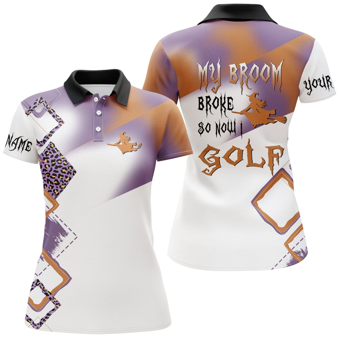 Custom Funny Halloween Golf Shirt My Broke Now I Golf Women's Polo Shirts S-5XL