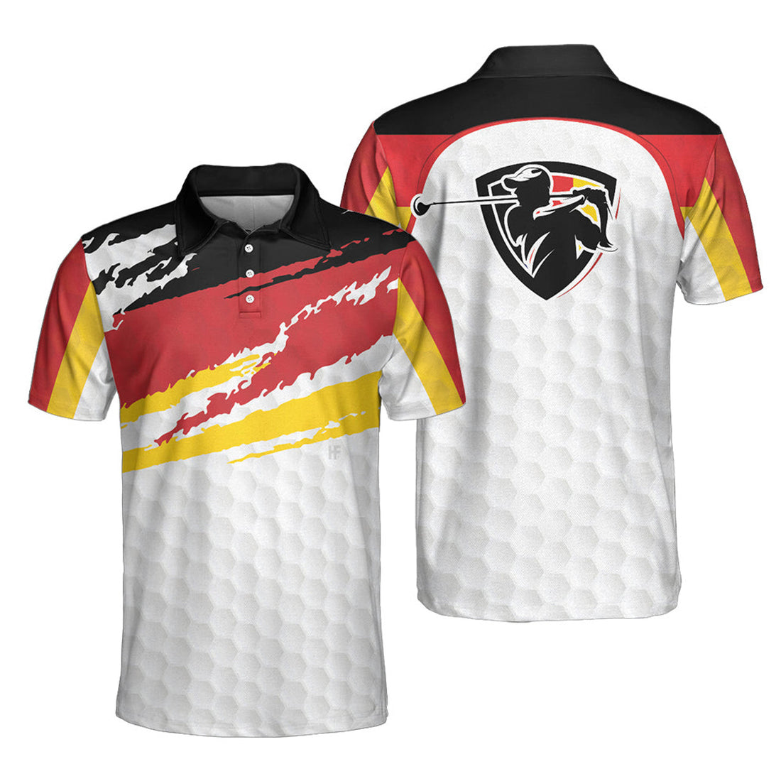 German Flag Black Wet Paint Golf Shirt Men's Polo Shirt S-5XL