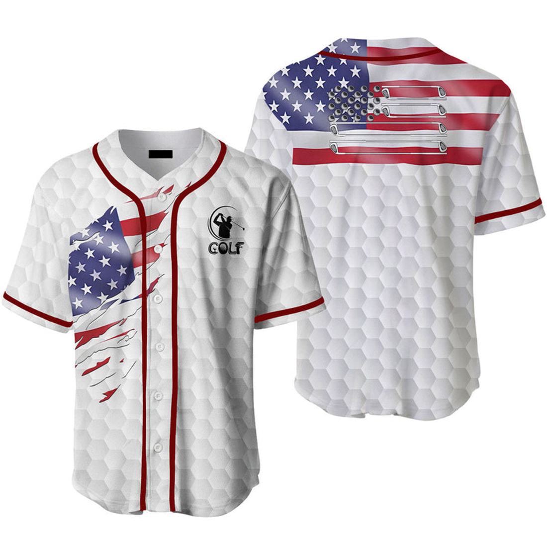 American Flag Baseball Jersey Gift Baseball Jersey S-5XL
