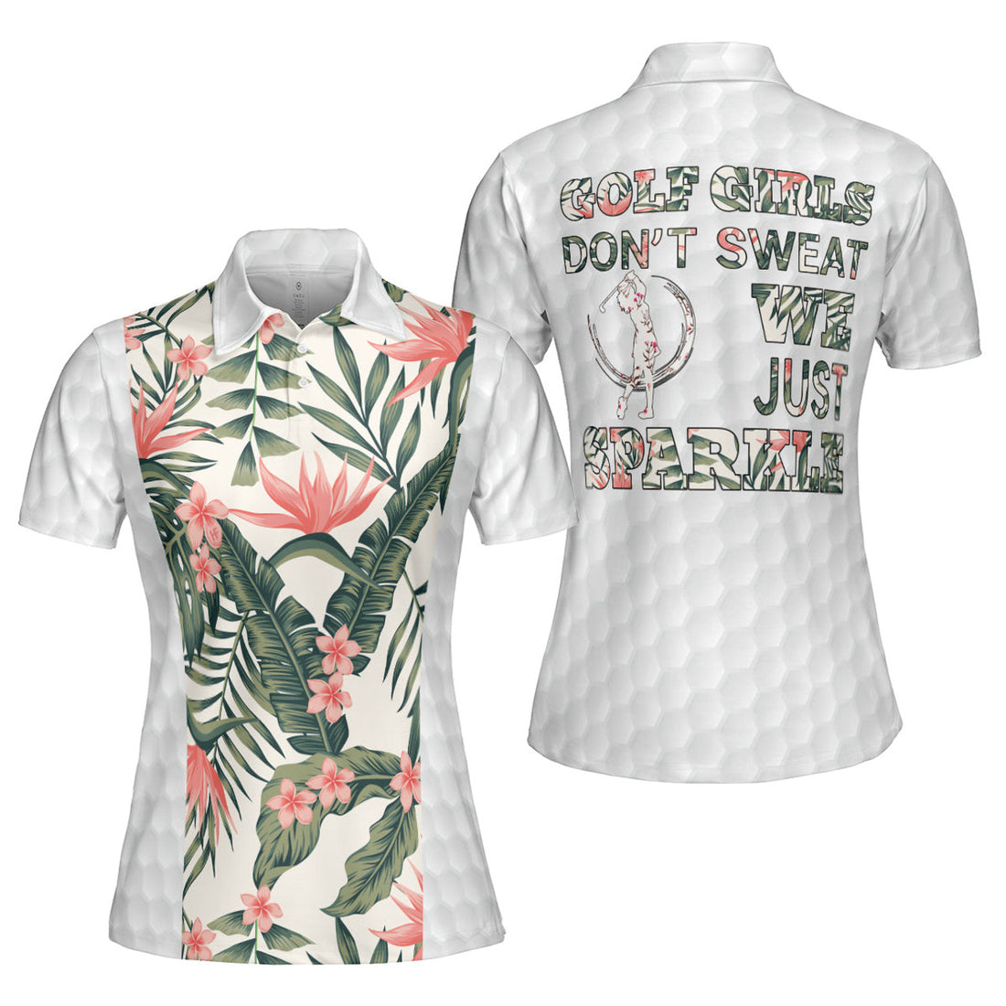 Tropical Sparkle Golf Shirt for Ladies Unique Gift Idea Women's Polo Shirts S-5XL