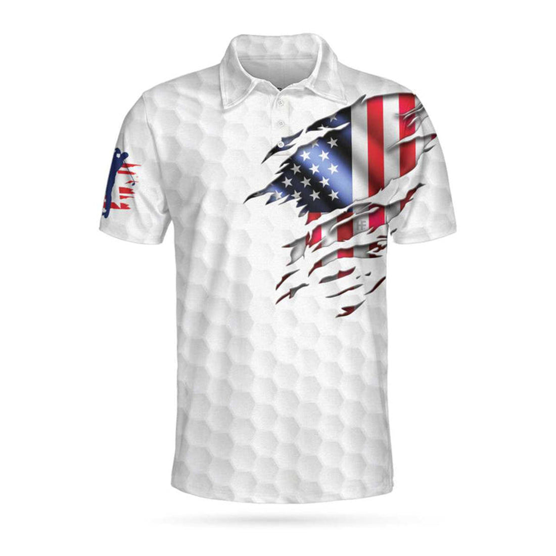 Custom Name USA Flag Golf Patriotic Shirt Men's Polo Shirt S-5XL