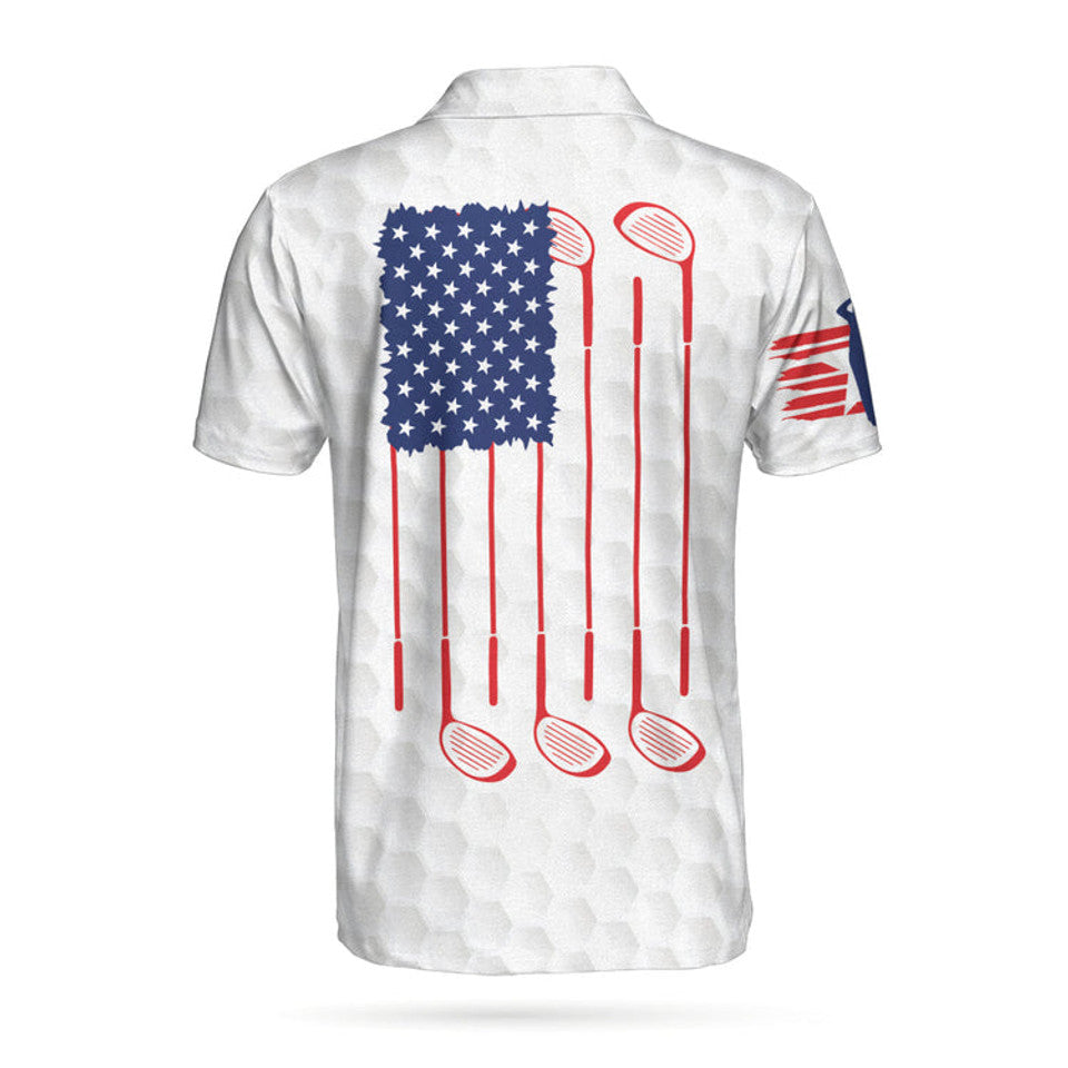 Custom Name USA Flag Golf Patriotic Shirt Men's Polo Shirt S-5XL