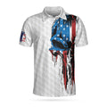 Patriot Golf Skull American Flag Polo Shirt Best Gift Men's Polo Shirt S-5XL