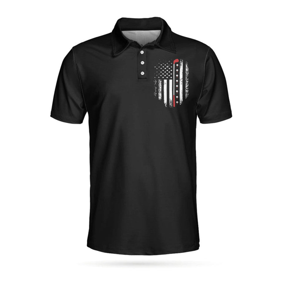 Golf And Beer That Why I'm Here Evolution American Flag Men's Polo Shirt S-5XL