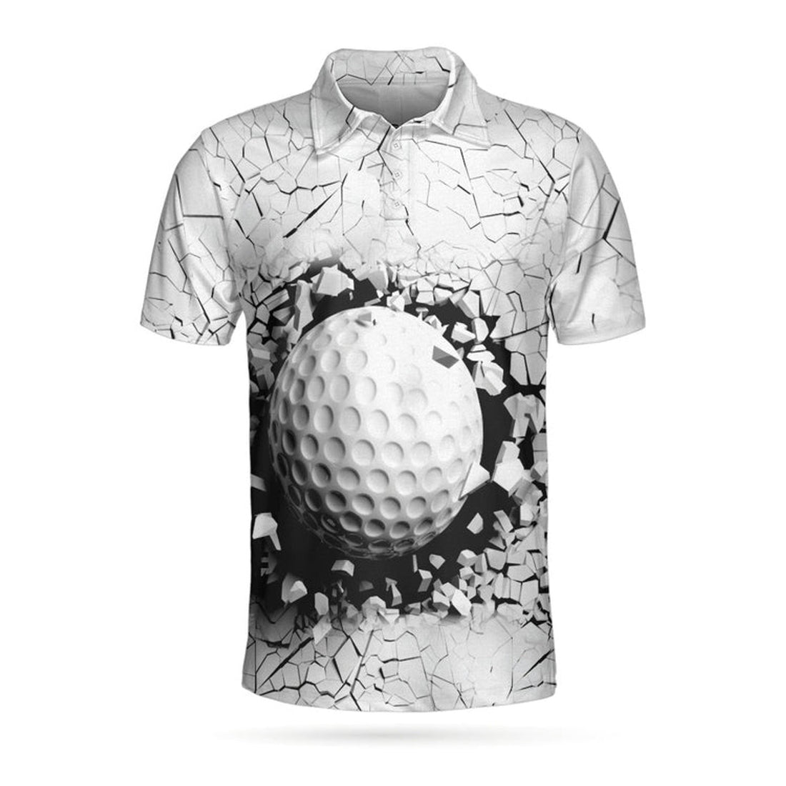 Golf Ball Breaking White Cracking Pattern Polo Shirt Men's Polo Shirt S-5XL